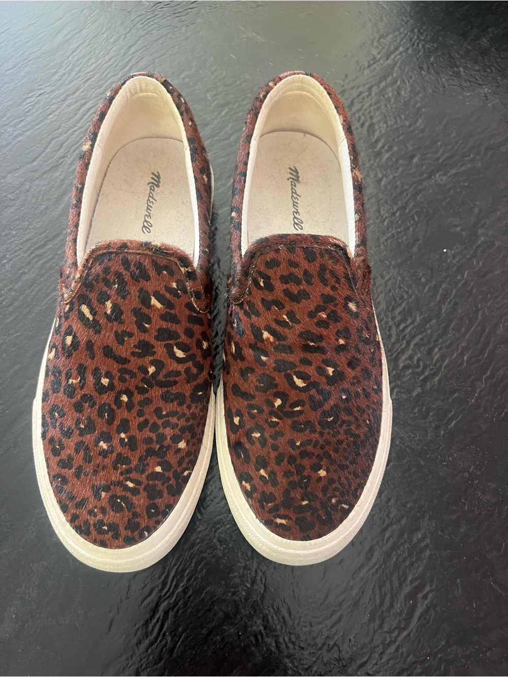 Madewell Women’s Leopard-Print Slip-On Sneakers - Brown/Black